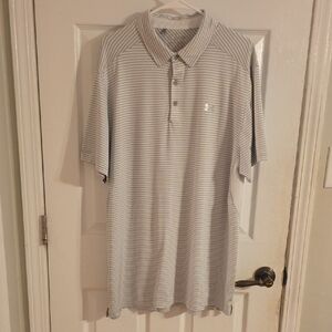 Under Armour Gray and White Polo Shirt